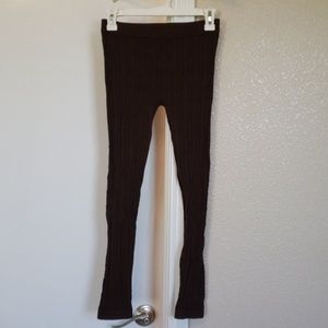 Brown woven leggings